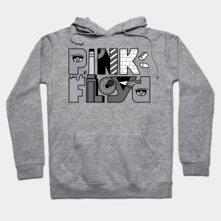 Pink Floyd Albums Logo B&W Hoodie